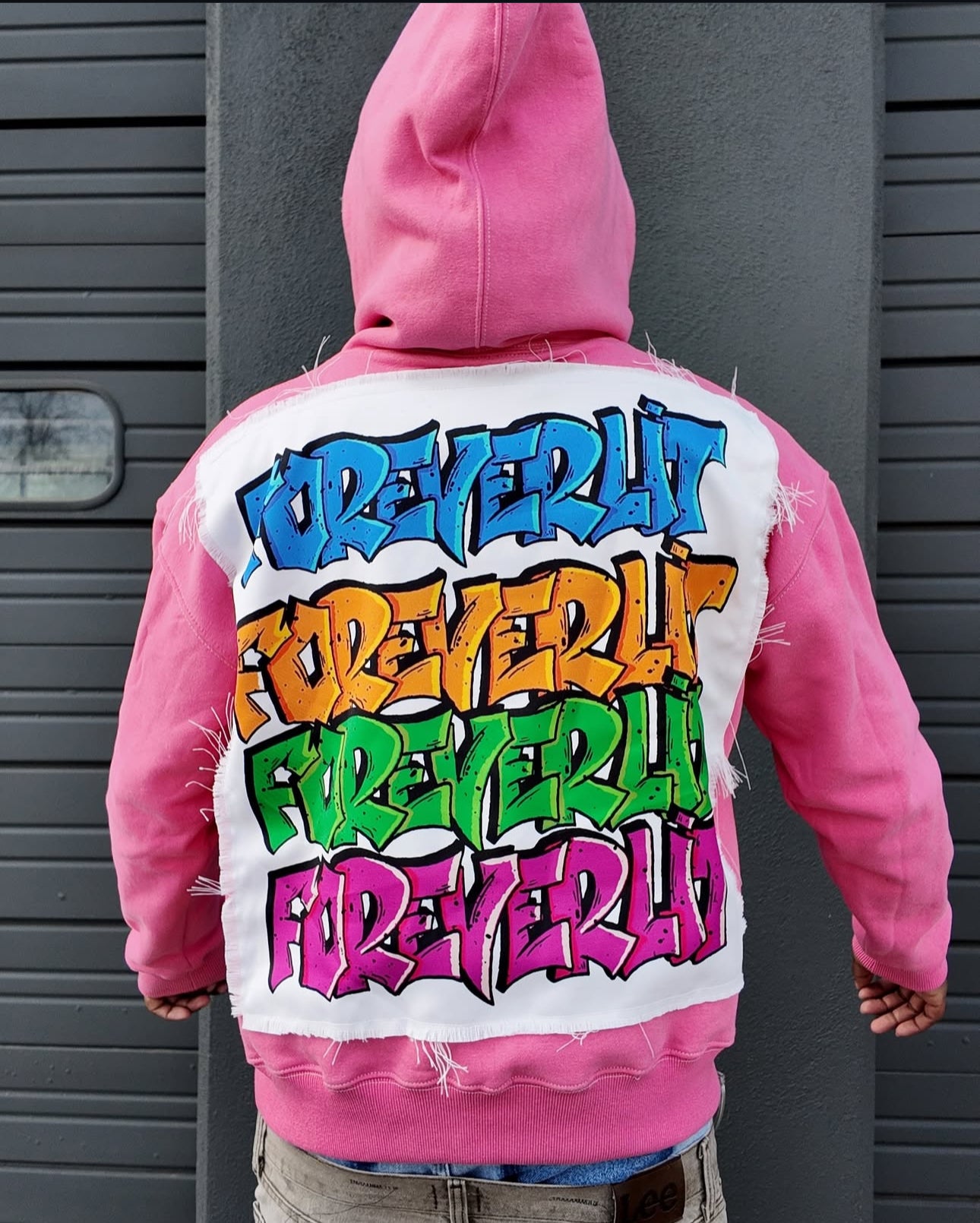 Graffiti hoodie pink