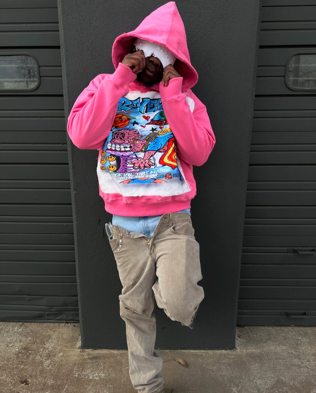 Graffiti hoodie pink