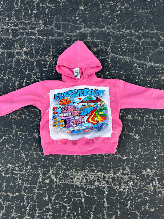 Graffiti hoodie pink